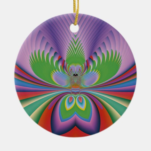 Paarse Bloem Keramisch Ornament (Voorkant)