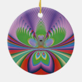 Paarse Bloem Keramisch Ornament (Achterkant)