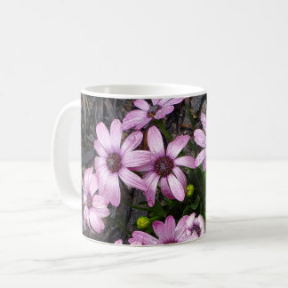 Paarse bloem koffiemok