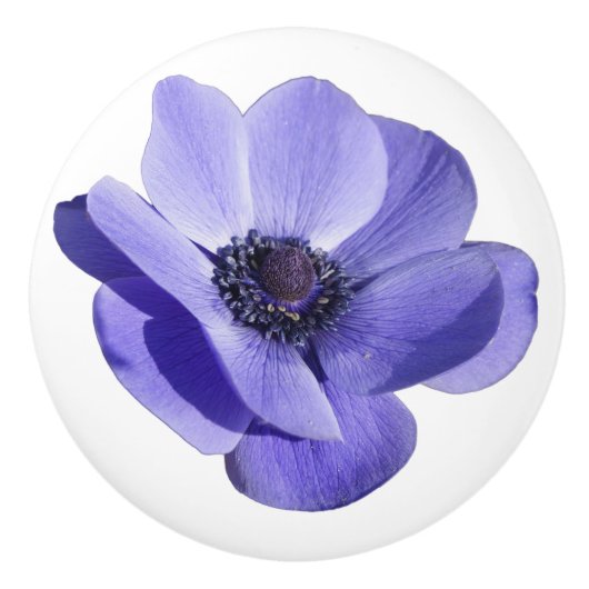 Paarse Bloem Ladeschrank Knop Trekker (Voorkant)