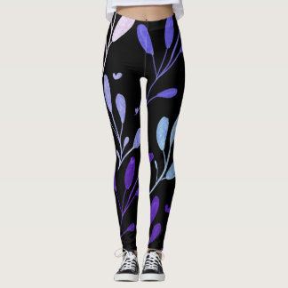 Paarse bloem leggins voor vrouwen leggings