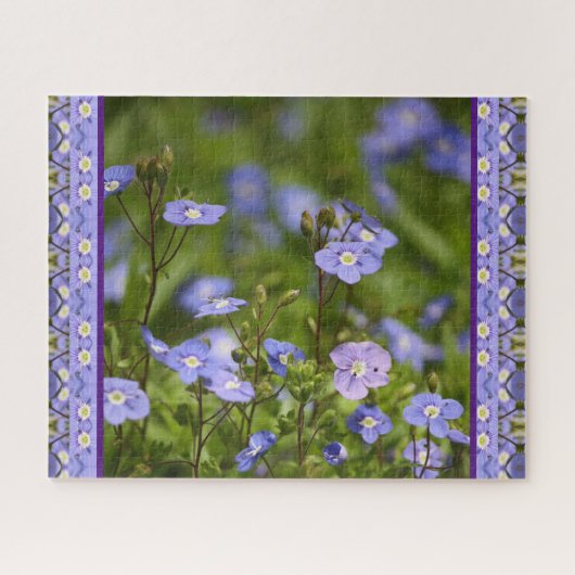 Paarse bloem legpuzzel (Horizontaal)