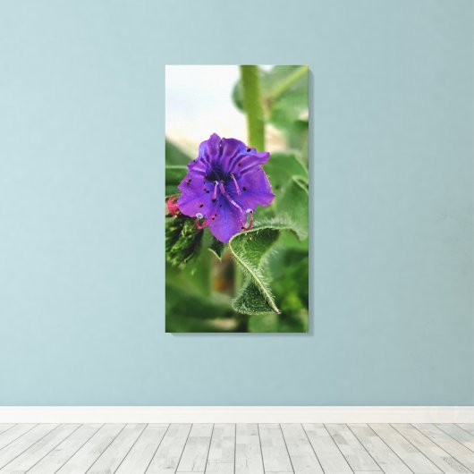 Paarse bloem lente flora collectie canvas afdruk (Insitu (Houten vloer))