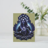 Paarse bloem Maagd Mary Briefkaart (Staand voorkant)