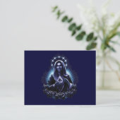 Paarse bloem Maagd Mary Briefkaart (Staand voorkant)