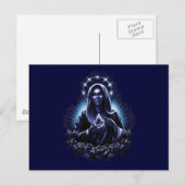 Paarse bloem Maagd Mary Briefkaart (Voorkant / Achterkant)
