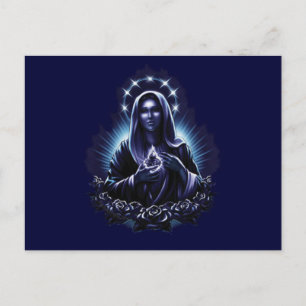 Paarse bloem Maagd Mary Briefkaart