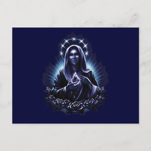 Paarse bloem Maagd Mary Briefkaart (Voorkant)