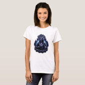Paarse bloem Maagd Mary T-shirt (Voorkant volledig)