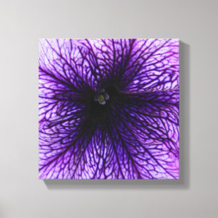 Paarse bloem macrofotografie canvas afdruk