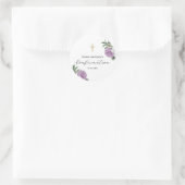 Paarse bloem met kruisbevestiging Ronde Sticker (Tas)