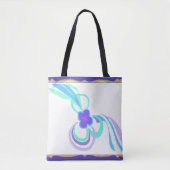 Paarse bloem met linten tote bag (Voorkant)
