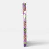 Paarse bloem met naam iPhone hoesje (Linkerkant)