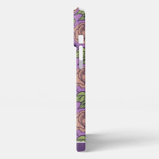 Paarse bloem met naam iPhone hoesje (Linkerkant)