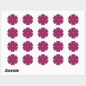 Paarse Bloem Minimale Bloei Ronde Sticker (Vel)