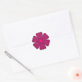 Paarse Bloem Minimale Bloei Ronde Sticker