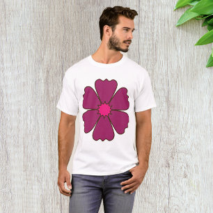 Paarse Bloem Minimale Bloei T-shirt