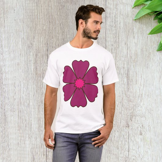Paarse Bloem Minimale Bloei T-shirt