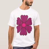 Paarse Bloem Minimale Bloei T-shirt (Voorkant)