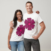 Paarse Bloem Minimale Bloei T-shirt (Unisex)