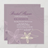 Paarse bloem Modern Vrijgezellenfeest Uitnodigen Kaart (Voorkant / Achterkant)