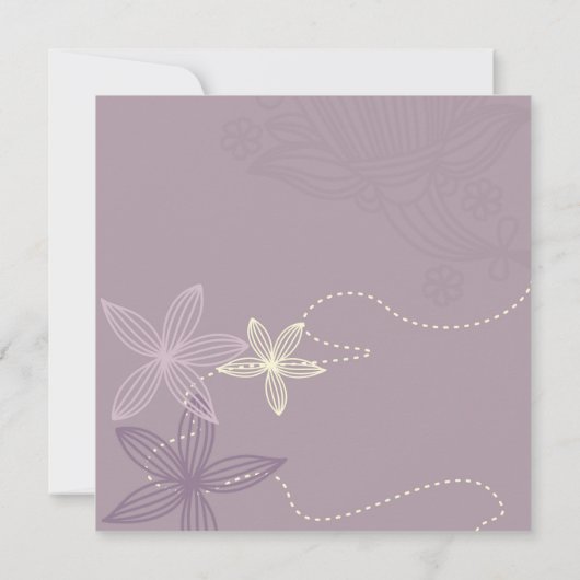 Paarse bloem Modern Vrijgezellenfeest Uitnodigen Kaart (Achterkant)