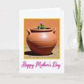 Paarse Bloem Moederdag Pot Kaart (Voorkant)