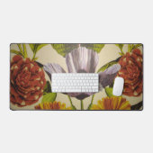 Paarse bloem motief Bureaumat (Keyboard & Muis)