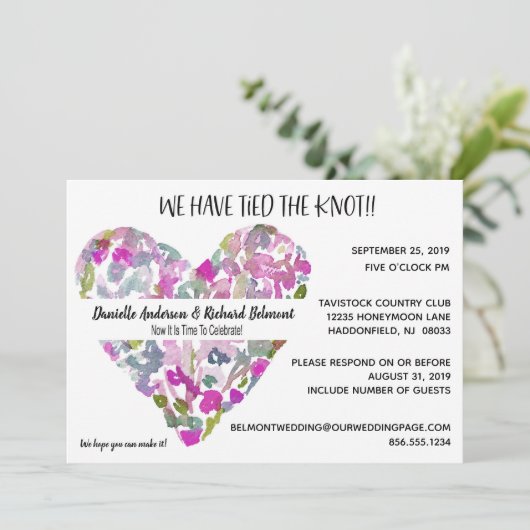 Paarse bloem na bruiloft IDP3 Kaart (Staand voorkant)