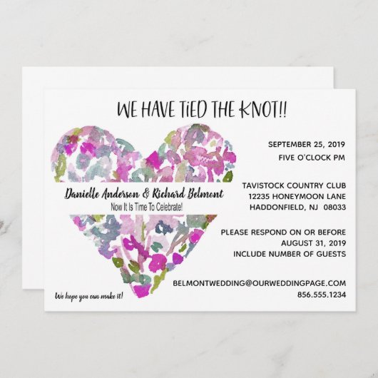 Paarse bloem na bruiloft IDP3 Kaart (Voorkant / Achterkant)