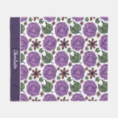 Paarse bloem naadloos patroon aangepast fleece deken (Voorkant (Horizontaal))