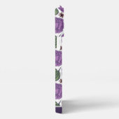 Paarse bloem naadloos patroon aangepast iPhone hoesje (Rechterkant)