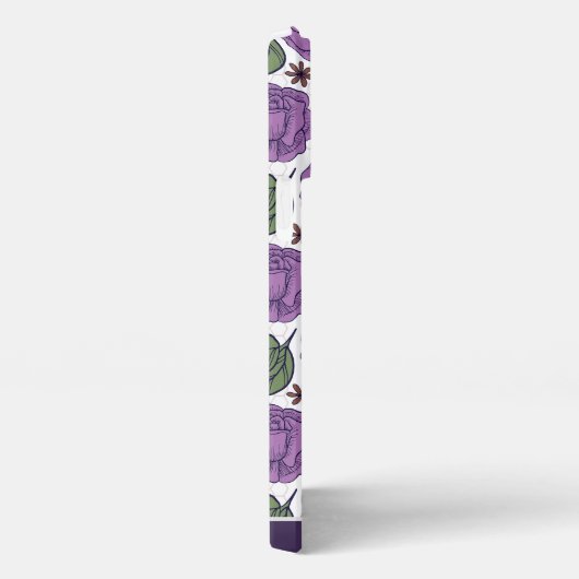 Paarse bloem naadloos patroon aangepast iPhone hoesje (Rechterkant)