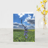 paarse bloem notecard (blanco binnenkant) kaart (Gele Bloem)
