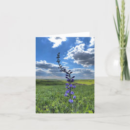 paarse bloem notecard (blanco binnenkant) kaart