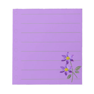Paarse Bloem Notitieblok: Notitieblok