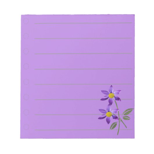 Paarse Bloem Notitieblok: Notitieblok (Voorkant)