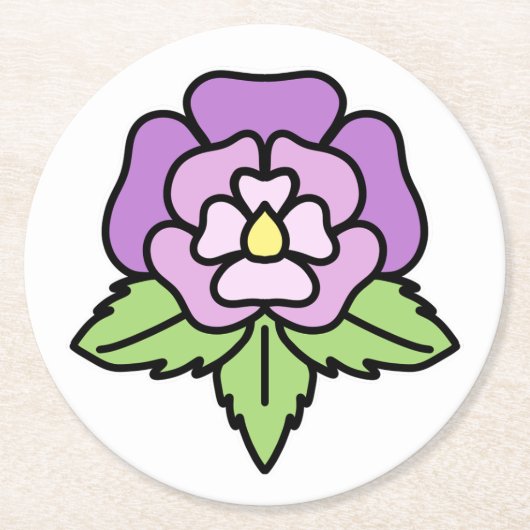 Paarse Bloem Onderzetter (Voorkant)