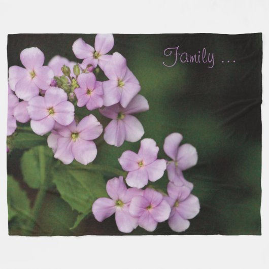 Paarse bloem ontwerp fleece deken (Voorkant (Horizontaal))