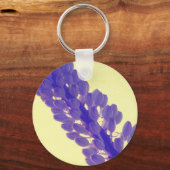 Paarse Bloem op Gele Keychain (Voorkant)