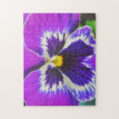 Paarse Bloem Pansy Tuin Kunst Puzzel (Verticaal)