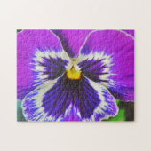 Paarse Bloem Pansy Tuin Kunst Puzzel Legpuzzel (Horizontaal)