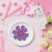 Paarse bloem papieren bordje (Feest)