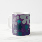 Paarse Bloem Patroon Koffiemok (Voorkant links)