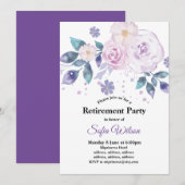 paarse bloem , pensioenpartij kaart (Voorkant / Achterkant)