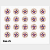 Paarse bloem pentagram ronde sticker (Vel)