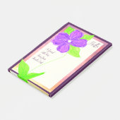 Paarse bloem post-it® notes (Schuin)