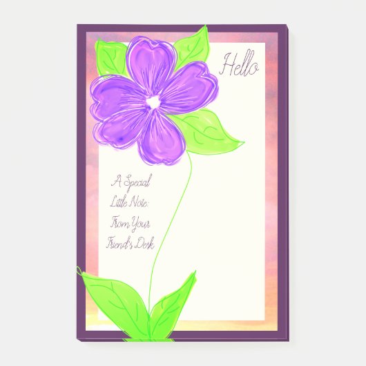 Paarse bloem post-it® notes (Voorkant)