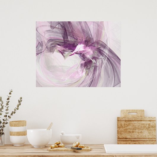 Paarse bloem poster (Keuken)