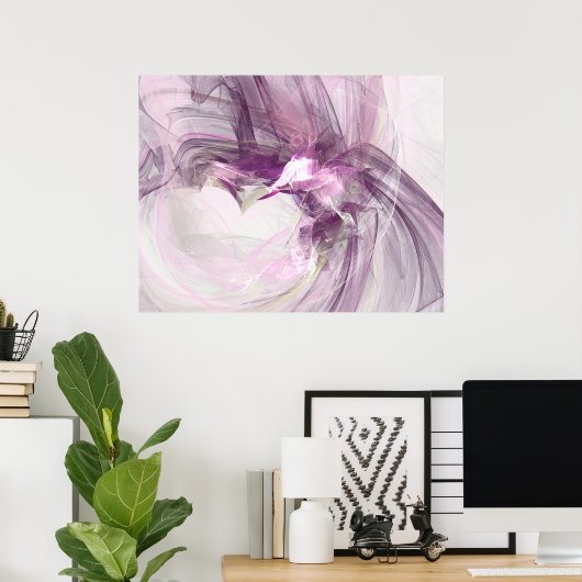 Paarse bloem poster (Thuiskantoor)